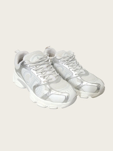 DIOR ホワイトメッシュシルバーラミネートクロノスニーカー 158543021 [P]