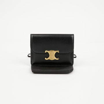 Celine Triomphe Shiny Calfskin Flap Card Wallet 158377636 [P]