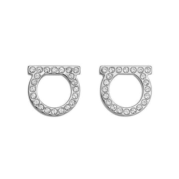 Salvatore Ferragamo Large Gancini Crystal Earrings 64448498 [P]