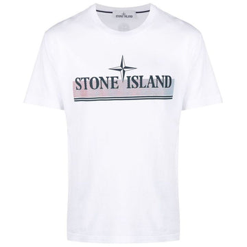 STONE ISLAND Logo Tri-Cromia Ein T-Shirt Weiß 76152NS92 V0001 51339825 [P]