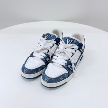 LOUIS VUITTON Monogram Trainer Sneakers Blue 158543332 [P]