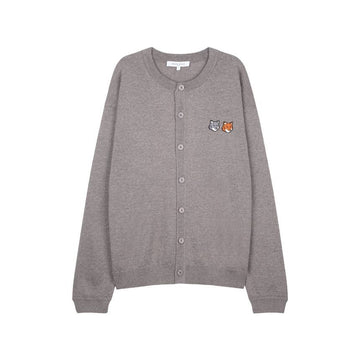 Maison Kitsune Double Fox Head Comfort Cardigan Top Melange 158543388 [P]