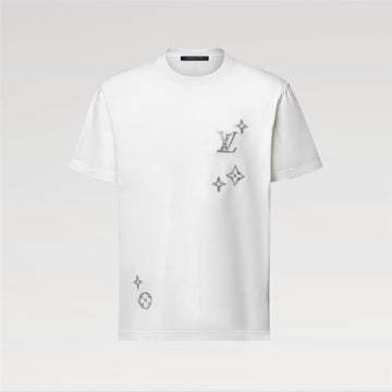 LOUIS VUITTON Besticktes Signature T-Shirt 1AK7FX / Herren Rundhals Kurzarmshirt 158544105 [P]