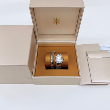 Bulgari Serpenti Tubogas Diamond Bezel Watch Silver 35mm 158546443 [P]
