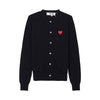 COMME DES GARCONS N007 051 BLACK SS26 Unisex Red Heart Wappen Cardigan 158546562 [P]