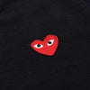 COMME DES GARCONS N007 051 BLACK SS26 Unisex Red Heart Wappen Cardigan 158546562 [P]