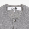 Comme Des Garcons AN N065 051 GREY SS26 Unisex White Heart Patch Cardigan 158546580 [P]