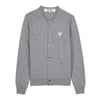 Comme Des Garcons AN N065 051 GREY SS26 Unisex White Heart Patch Cardigan 158546580 [P]