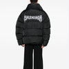 BALENCIAGA 白ロゴプリントパディングジャケット ブラック 158546614 [P]