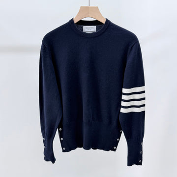 Thom Browne Cashmere Knit with Diagonal Stripes Navy 158548125 [P]