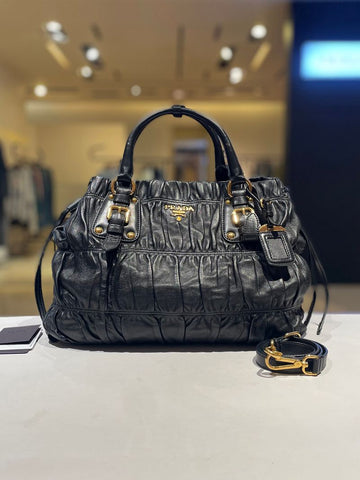 Prada Napa Goffre Leather Black Tote Bag BN1788 158548181 [P]