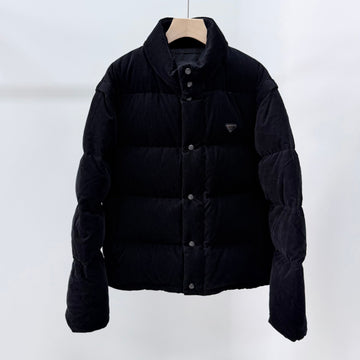 PRADA Padded Jacke aus Samt-Cord mit abnehmbaren Ärmeln Schwarz 158548184 [P]