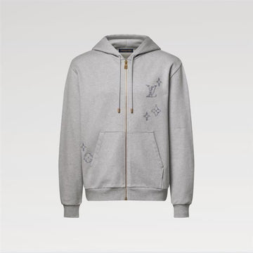 LOUIS VUITTON Bestickter Signature Reißverschluss Hoodie 158549730 [P]
