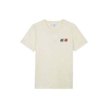 MAISON KITSUNE レディース ダブル フォックス ヘッド レギュラー Tシャツ ラテ OW011CFKJ7026-P702 151644278 [P]