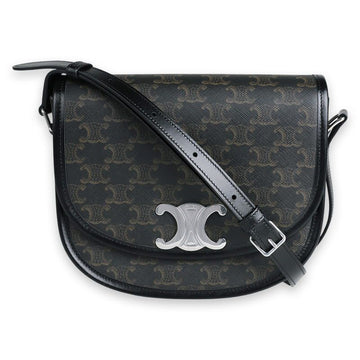 CELINE Damen Triomphe Medium Vetra Crossbody Bag (Schwarz) 114452GJG 38SI 135537628 [P]
