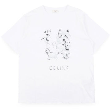 CELINE 女性用ロゴプリント半袖シャツ(ホワイト) RX0IH1242 01GD 153568675 [P]