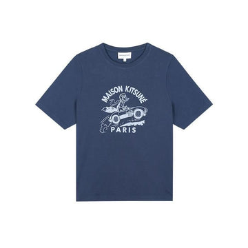 MAISON KITSUNE レディース レーシング フォックス コンフォート 半袖 Tシャツ ネイビー MW00112KJ0008-P476 78467315 [P]