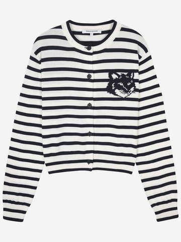 MAISON KITSUNE フォックス ヘッド インタージャー レギュラー ストライプ カーディガン MW00502KT1102 S492 133043051 [P]