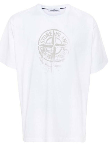 STONE ISLAND リフレクティブ ワンプリント コットン ジャージ 半袖 Tシャツ レギュラーフィット 80152RC87 V0001 133073426 [P]