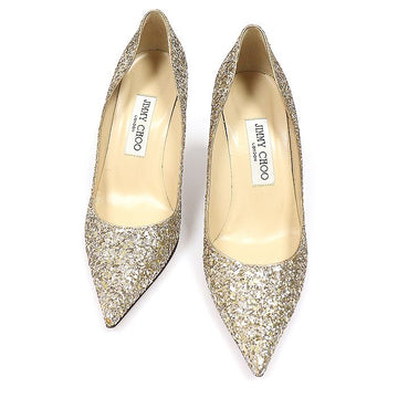 JIMMY CHOO Champagner Gold Glitter Romy 85 Pumps Damenschuhe 37.5 158572691 [P]