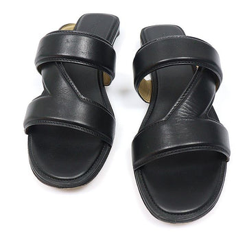 BOTTEGA VENETA 651374 Schwarze Kalbsleder Kreuzband Slides Mules Sandalen Damen 37 158572707 [P]