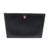 THOM BROWNE ブラックペブルグレインレザー中型ドキュメントホルダー3245 158572897 [P]