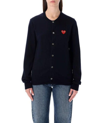 COMME DES GARCONS レッドハート ワッペン ウール カーディガン AX N007 051 2 151055184 [P]