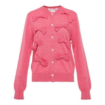 COMME DES GARCONS Woll-Jersey-Cardigan mit Schleifendekoration NP N006 W25 2 151055279 [P]