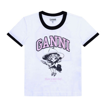 GANNI Damen T-Shirt mit kurzen Ärmeln 151056150 [P]