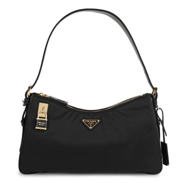 Prada Large Nylon Leather Shoulder Bag 141983298 [P]