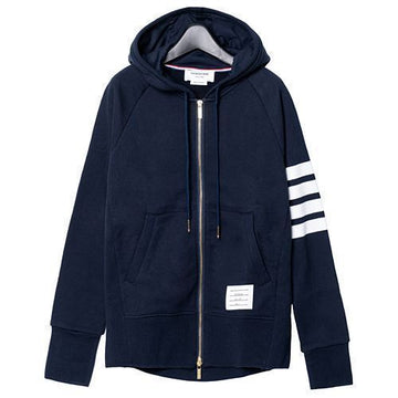 Thom Browne 4-Bar Stripe RWB Tab Loopback Jersey Hoodie Zip-Up MJT022H 00535 461 142600445 [P]