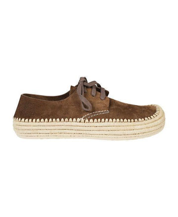 Loewe Lace-Up Suede and Laffia Shoes M526284X01 3170 151059651 [P]