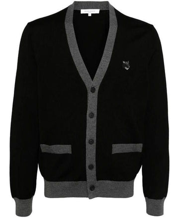 Maison Kitsune Bold Fox Head Patch Bicolor Cardigan Two-tone NM00507KT1036 P199 151060733 [P]