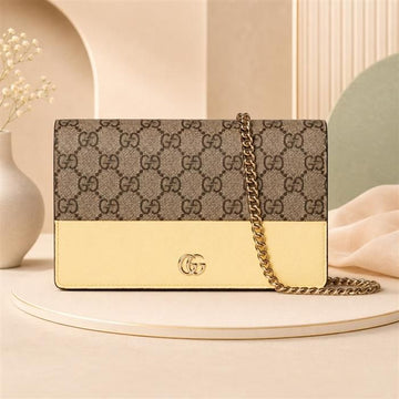 GUCCI GGマーモントチェーン付きバイカラーボ財布 497985 AAFXM 7642 150949980 [P]