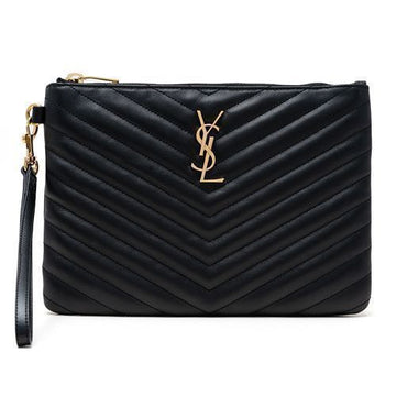 Saint Laurent Matelassé Monogram Clutch 379039-CWU01-1000 29763776 [P]