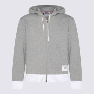THOM BROWNE Klassischer 4-Bahnen-Jersey-Überzieh-Hoodie 03037 055 151102574 [P]