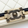 CHANEL Weißes Versailles Barockrahmen Large Boy Flap Bag (17. Serie) 158578475 [P]