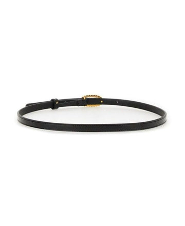 Valentino Oval Buckle Patent Leather Belt 151103699 [P]