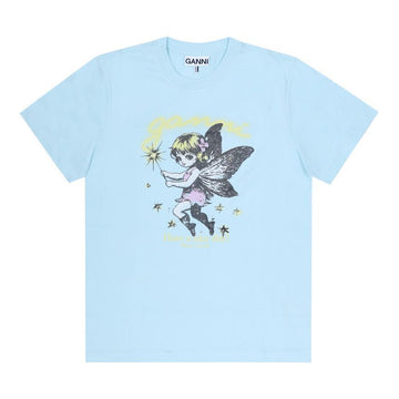 GANNI Kurzarm T-Shirt mit Fairy Print 157198298 [P]