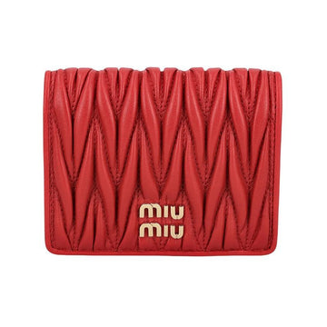 Miu Miu Matelassé Napa Leather Women's Card Wallet Red 5MC103 AFPP F0011 158579380 [P]