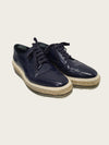 PRADA Navy Kalbsleder Espadrille Wingtip Slipper Schuhe 158579611 [P]