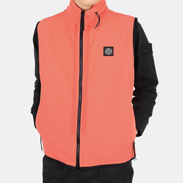 STONE ISLAND Softshell-Weste mit Logo-Patch für Herren in Koralle 7615G0427 V0032 54740385 [P]