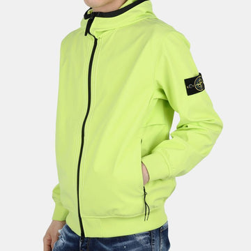 STONE ISLAND 22 S/S ストーン メンズ ワッペン パッチ ライト ソフトシェル ジャケット(蛍光グリーン) 761540427 V0031 54740687 [P]