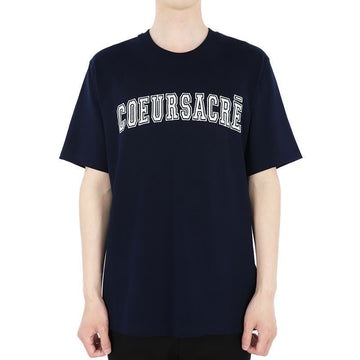 AMI 23 S/S メンズ グエフ サクレ ロゴ 半袖 (ネイビー) HTS009 726 491 54740733