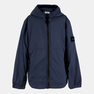 STONE ISLAND Stone Kids Wappen Patch Nylon Kapuzenjacke (Blau-Navy) 761640532 V0028 10A12A 54740868 [P]