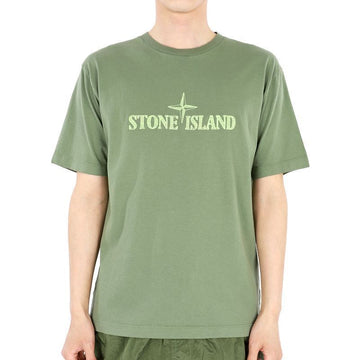 Stone Island 23 S/S Stone Men's Lettering Embroidery Logo Cotton T-Shirt (Khaki) V0055 54741067 [P]