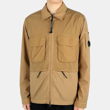 CP Company TAYLON P Two-Pocket Overshirt Jacket with Lens Patch (Camel) 13CMOS193A 005782M 318 54741143 [P]