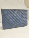 CHANEL Classic Caviar Silver Light Blue Clutch Bag 19 Series A69251 158579741 [P]