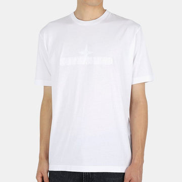STONE ISLAND 22 F/W Steingrau Männer Stickerei Schriftzug Logo Kurzarm (Weiß) 771521560 V0001 54742111 [P]