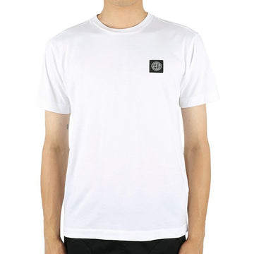 STONE ISLAND 23 S/S ストーン メンズ チェスト ロゴ パッチ 半袖 (ホワイト) 101524113 A0001 54751621 [P]